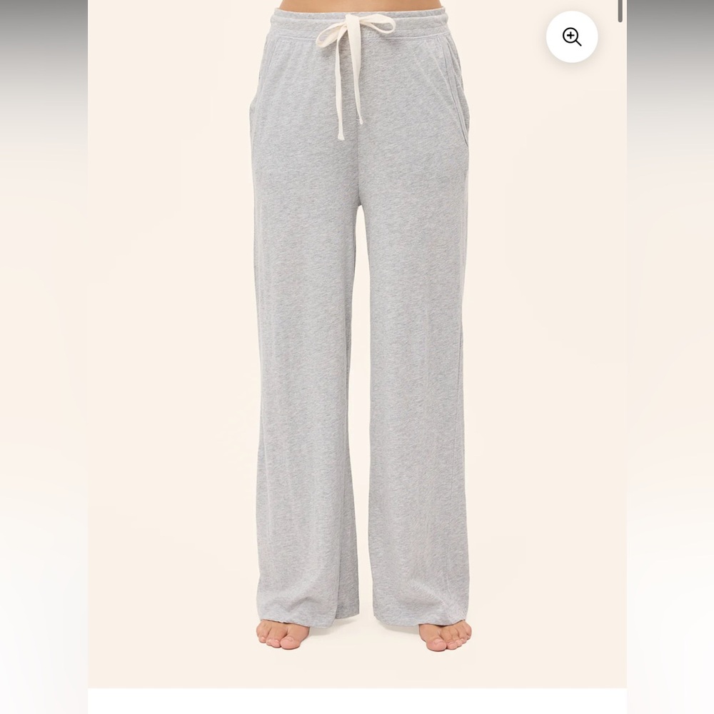 Papinelle Organic Cotton Pajama Set Gray Lounge Sleepwear Size Large - Picture 2 of 4